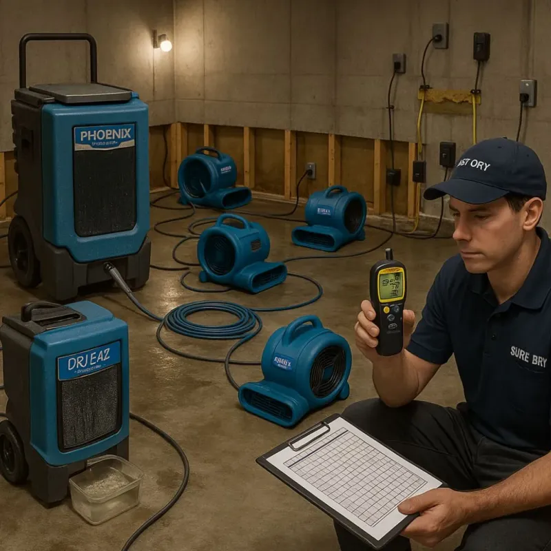 Structural Drying and Dehumidification process in Prosperity, WV